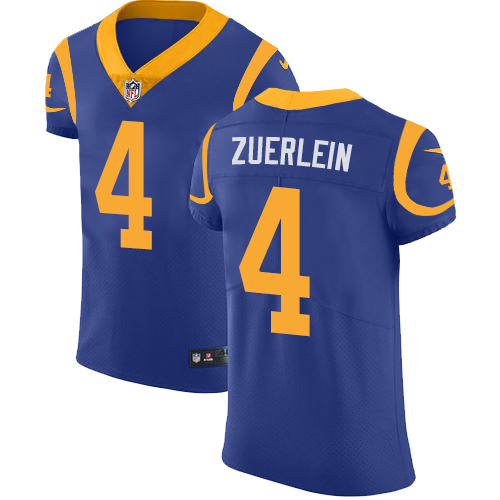 Nike Rams #4 Greg Zuerlein Royal Blue Alternate Men's Stitched NFL Vapor Untouchable Elite Jersey - Click Image to Close